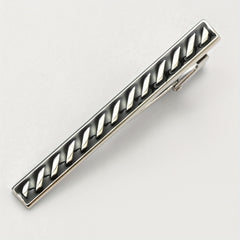Copper Metal Striped Men's Tie Clip