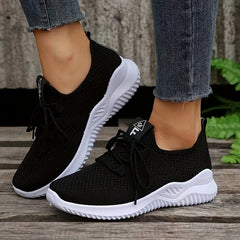 Women's Breathable Mesh Sneakers Casual Lace Up Running Shoes Lightweight
