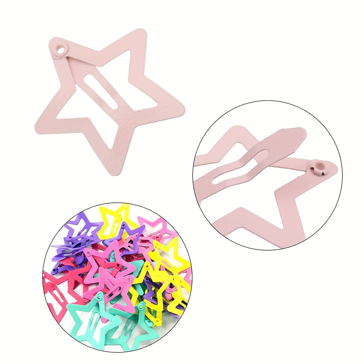 10pcs Colorful Star Snap Hair Clips for Girls Toddlers