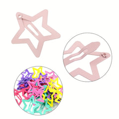10pcs Colorful Star Snap Hair Clips for Girls Toddlers