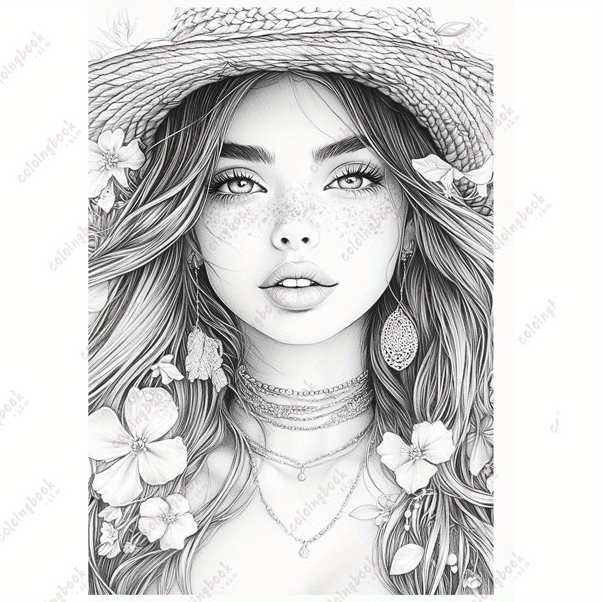 HQY Sunshine Woman Painting Coloring Book for Adults