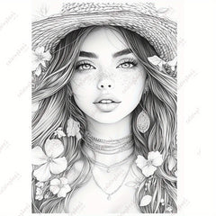HQY Sunshine Woman Painting Coloring Book for Adults