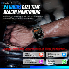 1.96'' Full Touch Screen Smart Watch Fitness Tracker with Voice Assistant