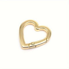 2pcs Heart Shaped Spring Buckle O Ring Openable Handbag Belt Strap