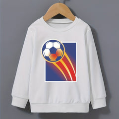 Boys Football Print Sweatshirt - Long Sleeve Crew Neck Top