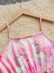 Sweet Girls Unicorn Cami Dress for Summer Party