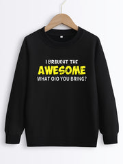 Boys Casual Sweatshirt Long Sleeve Crew Neck Tops
