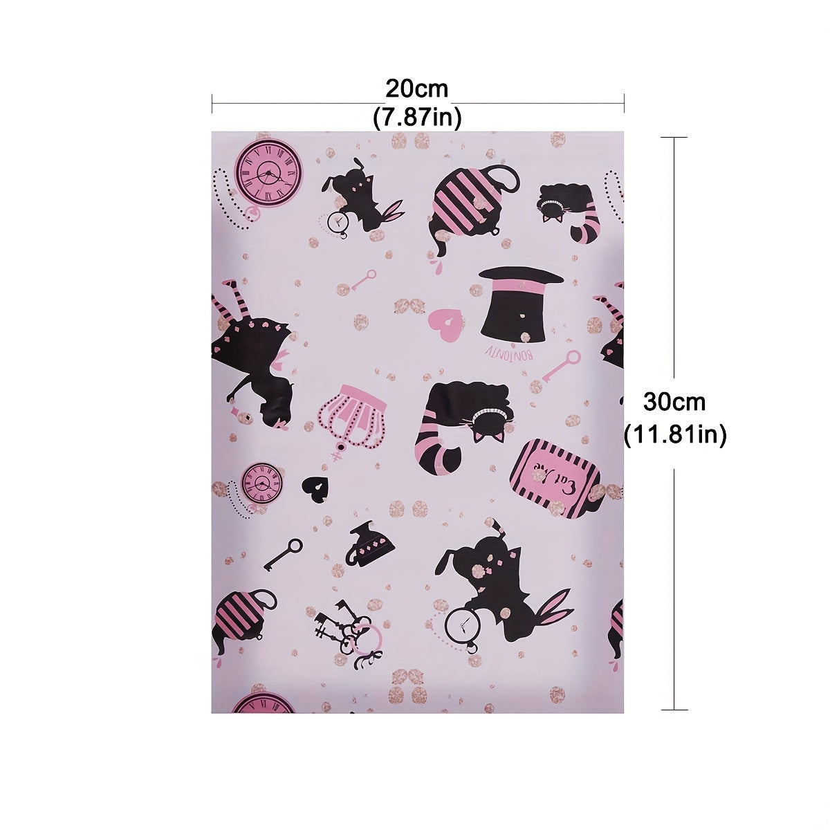 5pcs Light Pink Printed Courier Bag Thickened