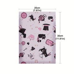 5pcs Light Pink Printed Courier Bag Thickened