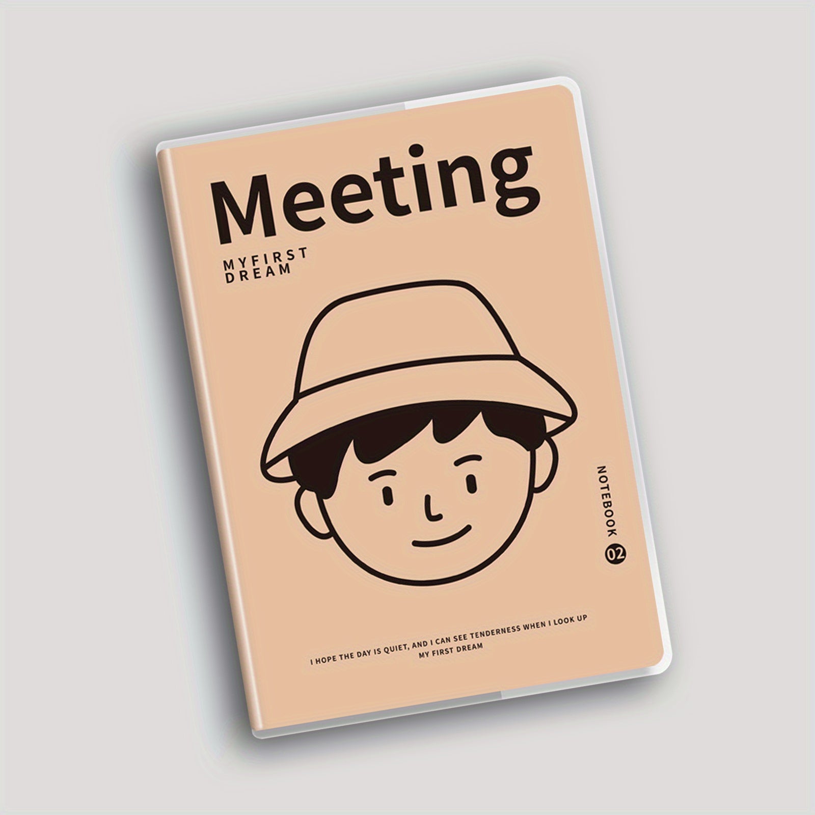 B5 Minimalist Boy's Notebook Soft Waterproof Thick Rubber Cover 68 Sheets