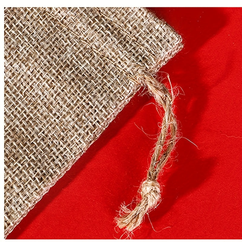 Christmas Burlap Bags Drawstring Candy Packaging Bags