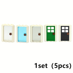 5pcs Transparent Corner Door Building Blocks Toy Compatible with 28327