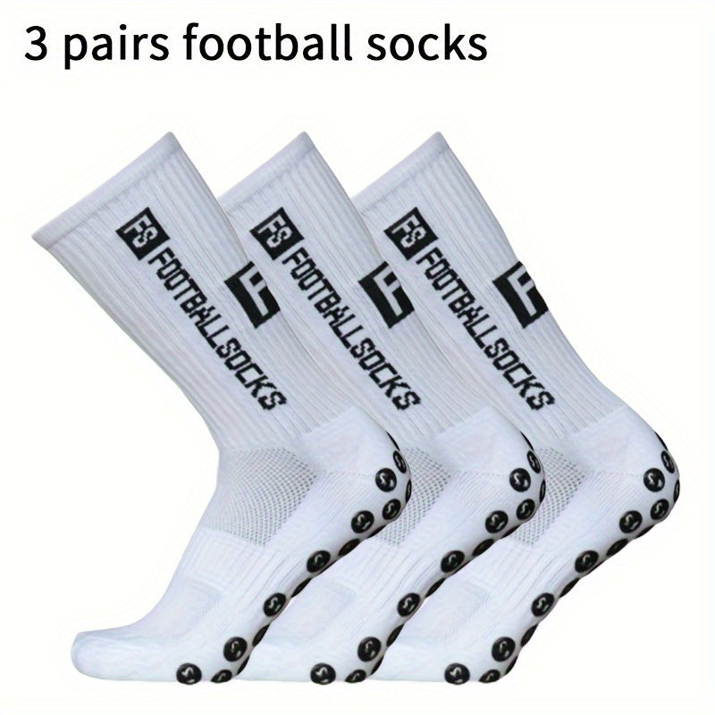 3 Pairs Men's Mid Crew Sport Socks Sweat Absorbing Comfy Breathable Socks
