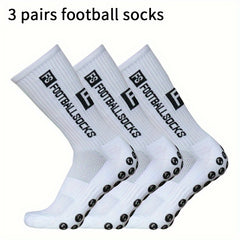 3 Pairs Men's Mid Crew Sport Socks Sweat Absorbing Comfy Breathable Socks