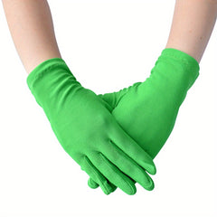Silk Satin Gloves for Women Short Hand Protection Dance Performance