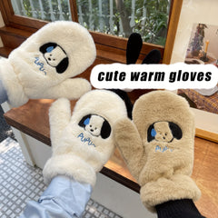 Autumn & Winter Sweaty Puppy Plush Gloves Warm Thick Gloves