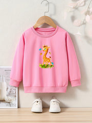 Toddler Kids Cartoon Giraffe Pattern Sweatshirt Top