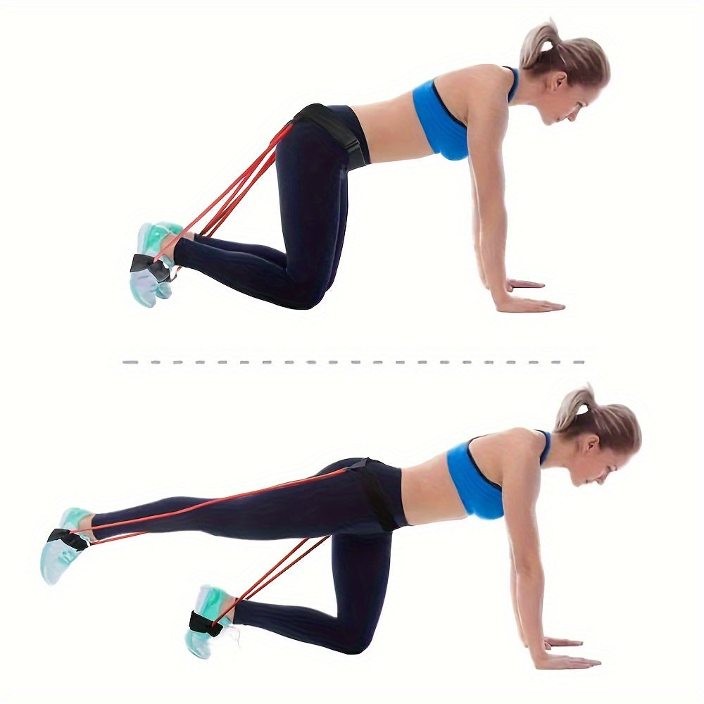 Multifunctional Fitness Resistance Band Yoga Stretching Rope With Grip Sleeve