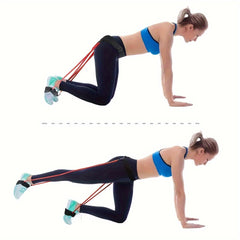 Multifunctional Fitness Resistance Band Yoga Stretching Rope With Grip Sleeve