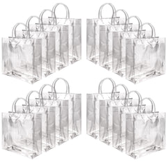 16pcs Clear Plastic Gift Bags Reusable Tote Bag