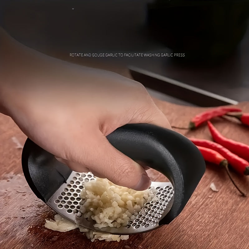 Stainless Steel Manual Garlic Crusher Vegetable Cutter Kitchen Supplies