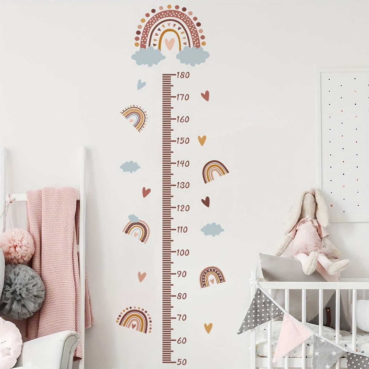 Rainbow Cloud Heart Height Wall Sticker