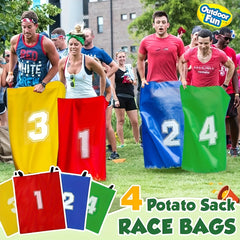 Canvas Potato Sack Game Bags - 4 Pack - Feather Red