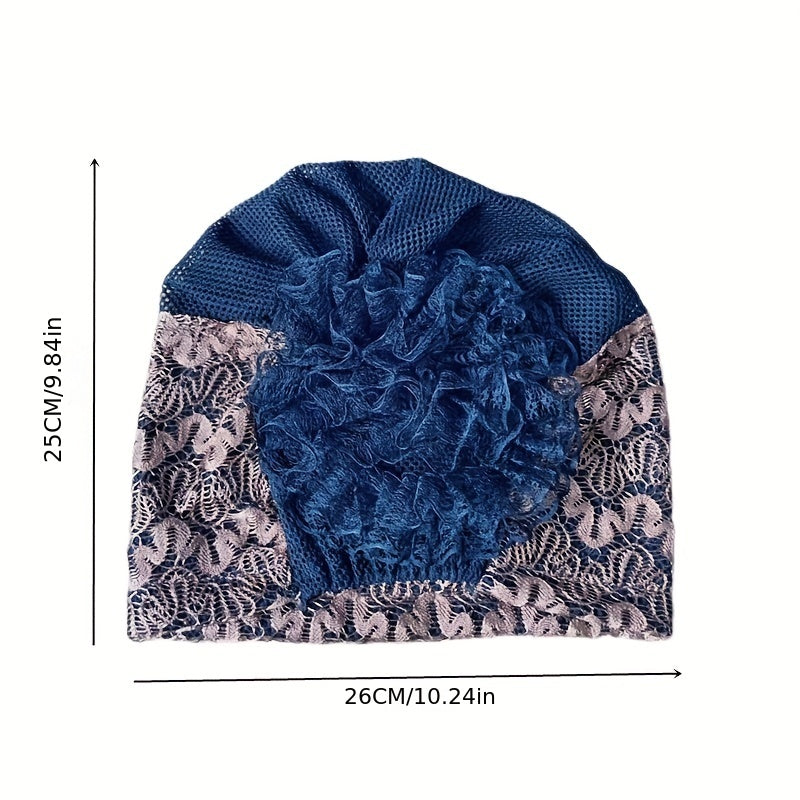 Embroidery Lace Turban Cap Lightweight Inner Hijab Hats