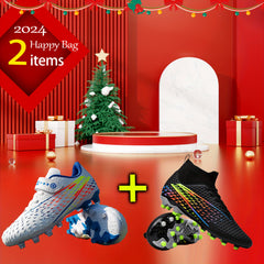 2pcs Boy's Non Slip Football Cleat With Spikes - Outdoor Soccer Cleats