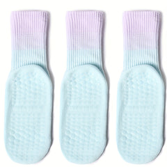 6 Pairs Women's Non Slip Yoga Pilates Socks Breathable Medium Tube