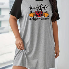 Pumpkin Print Raglan Sleeve Nightdress