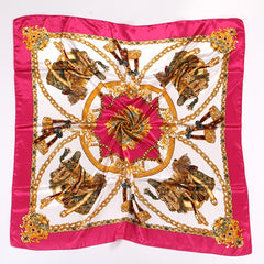 Silk Scarf Thin Large Square Scarf Shawl Neck Head Scarf Print Hair Wrap