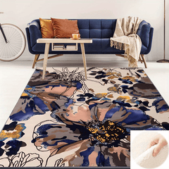 Modern Bright Flowers Area Rug Non Slip for Living Room Bedroom Office