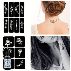 2 Sheets A4 Hollow Tattoo Stencil & 1 Bottle Tattoo Dye Paste