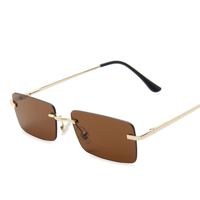 Rimless UV Protection Square Sunglasses for Women