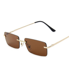 Rimless UV Protection Square Sunglasses for Women