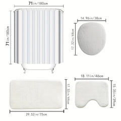 Sparkling Pink Shower Curtain Set with Carpet