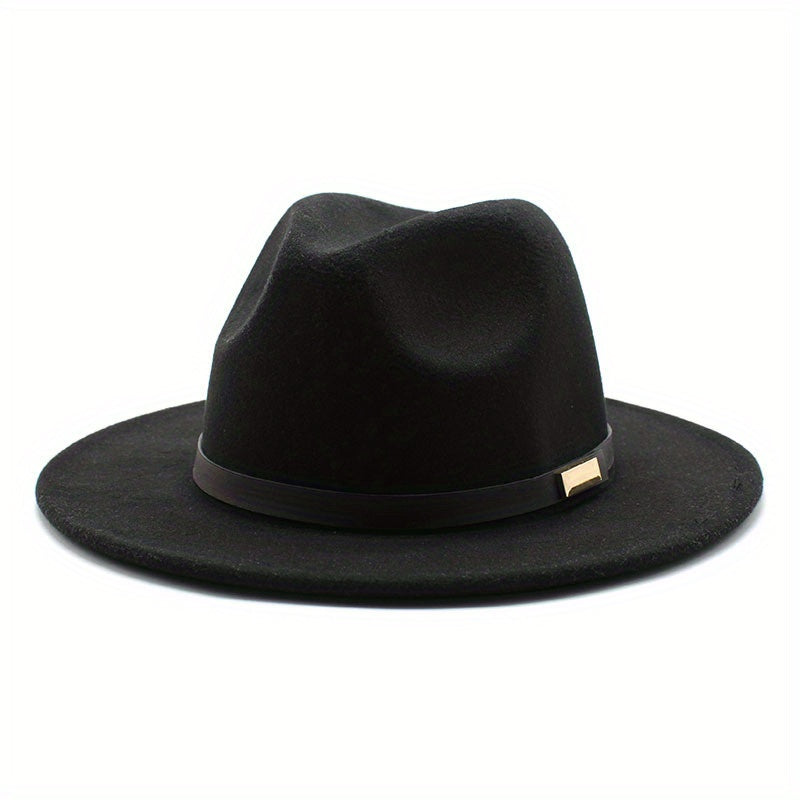Men's Vintage Cowboy Hat Big Brim Felt Top Hat Jazz Hat