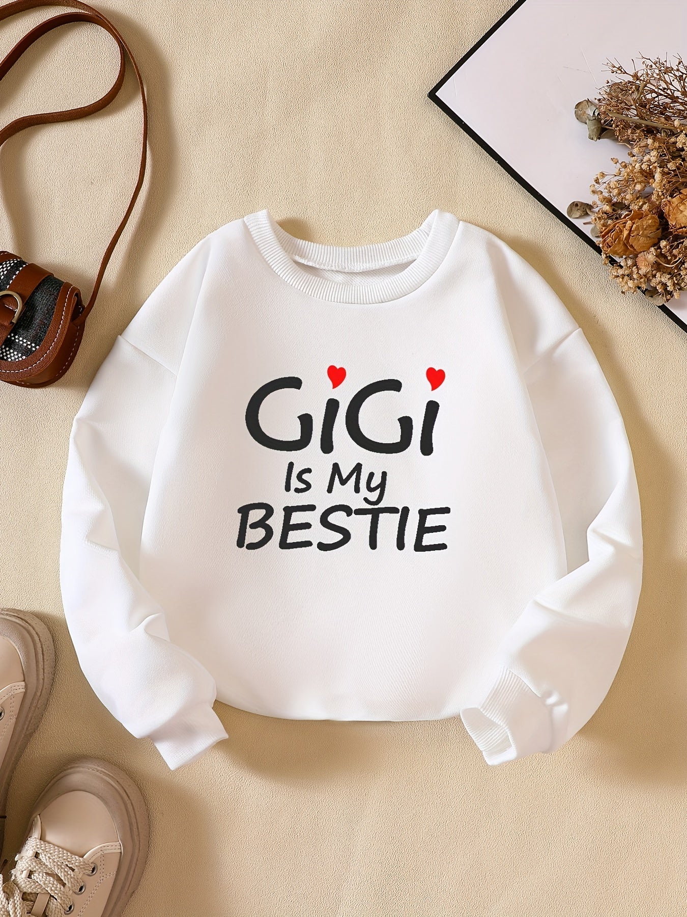 Slogan Print Boys Sweatshirt Long Sleeve Crew Neck Kids Clothing