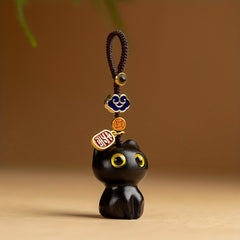 Sandalwood Cat Keychain for Men and Women