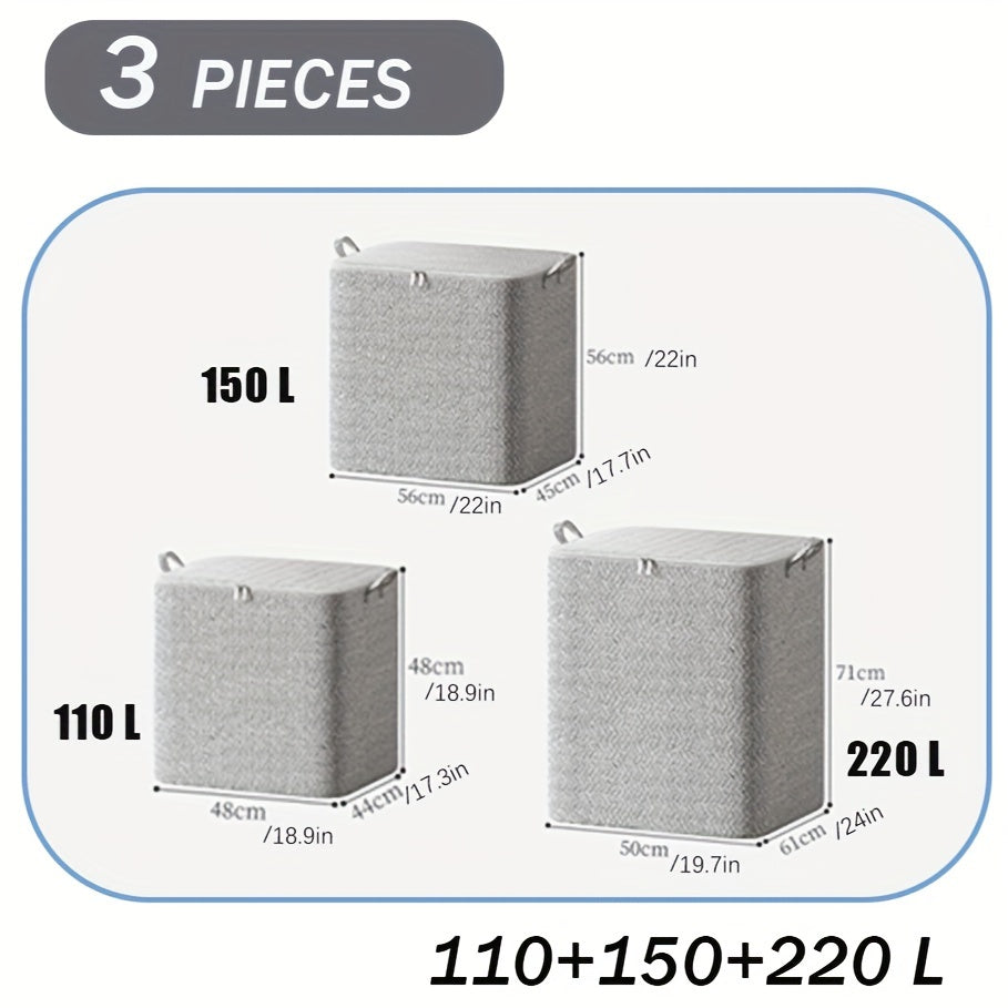 Large Clothes Storage Bin With Lid Folding Closet Organizer Bag