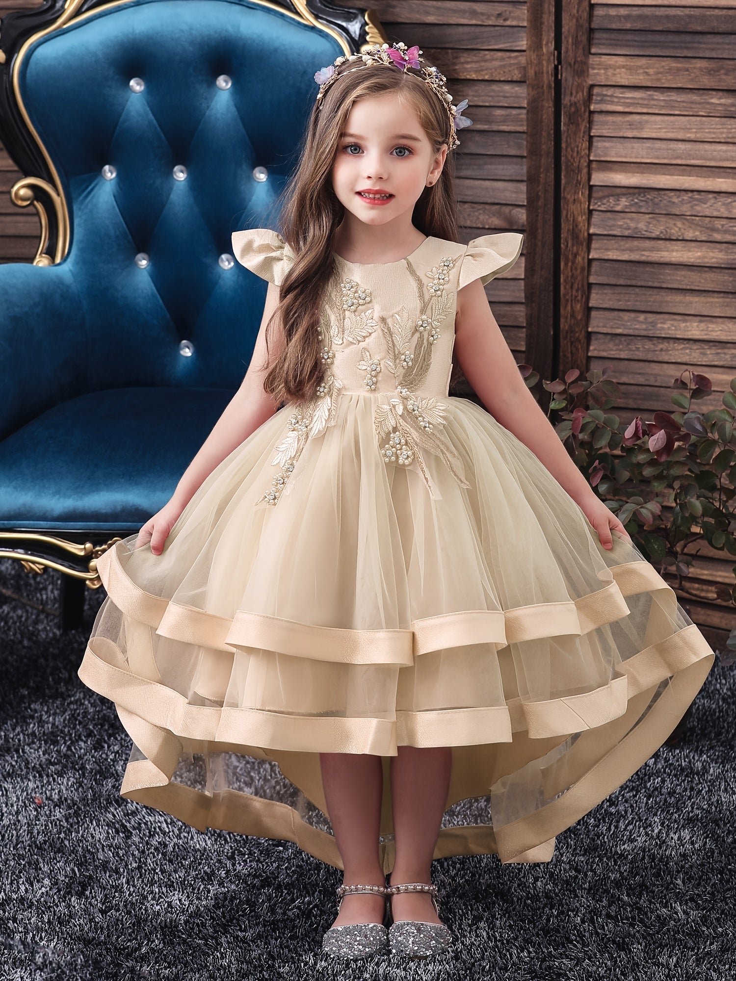 Kids Trailing Princess Dress Halloween Christmas Dress
