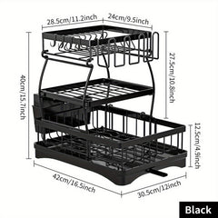 3 Tier Large Dish Drying Rack Organizer with Utensil Holder
