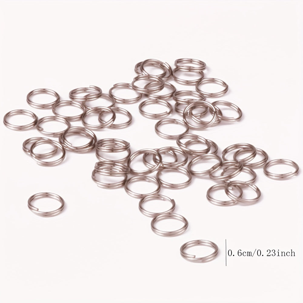 100pcs Stainless Steel Split Ring Double Ring Jump Ring Mini Connecting Key Ring