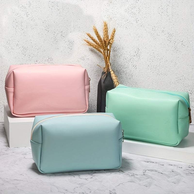 Solid Makeup Bag Toiletry Bag For Women Small Travel Makeup Pouch
