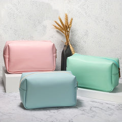 Solid Makeup Bag Toiletry Bag For Women Small Travel Makeup Pouch