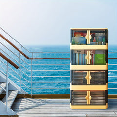 Stackable Foldable Storage Box Wardrobe Organizer with Open Doors