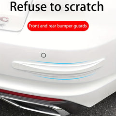 2pcs Car Anti-collision Strip Front Rear Bumper Carbon Fiber Soft Rubber