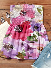 Floral Print Tube Top Sleeveless for Women