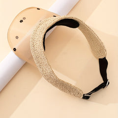Raffia Visor Hat Flower Print Straw Sun Hat Summer Casual Beach Hats